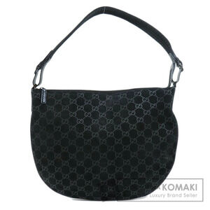 Gucci Tom Ford era Black GG Monogram Suede Hobo Bag